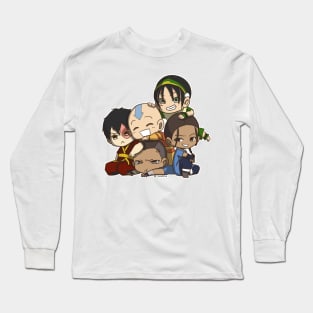 Avatar the Last Airbender Chibi Gaang Sticker Long Sleeve T-Shirt